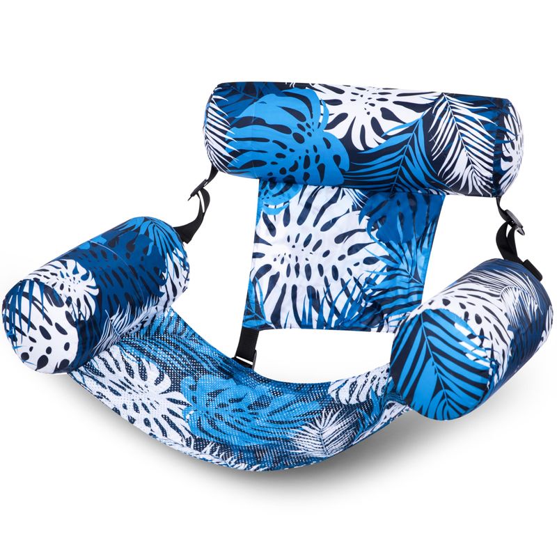 Cadeiras flutuantes para piscina, cadeiras para adultos, espreguiçadeira inflável para piscina, tapete flutuante com estampa de plantas, cadeiras infláveis para água, jangadas de macarrão para festas, diversão aquática de verão na praia_voghion.com