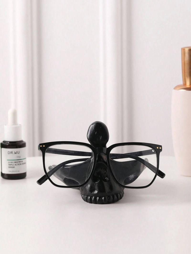 Resin Creative Halloween Skull Craft Home Decoration, Office Desktop Ornament, Glasses Storage Rack Decorative Figurine Best Halloween Decor_voghion.com