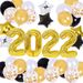 Conjunto de globos digitales 2025 Decoración con globos de Feliz Año Nuevo con borde cruzado Combinación de globos de película de aluminio negro y dorado_voghion.com