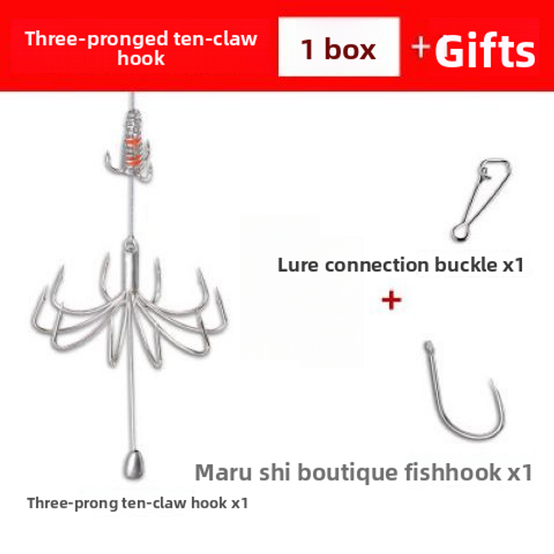 New Ten Claw Anchor Tied God I Love Invention Automatic Fishing Gear Fish Hook_voghion.com