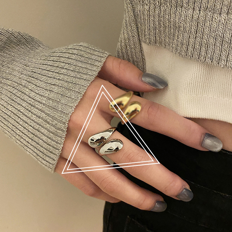 Anello aperto semplice, irregolare, in oro, nuovo e alla moda, per donne, stile street alla moda._voghion.com