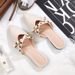 Summer New Baotou Half Cool Tuo Women's Pointed Flat Bottom Riveted Outward Wearing Lazy Muller Shoes Small Size 32-33_voghion.com