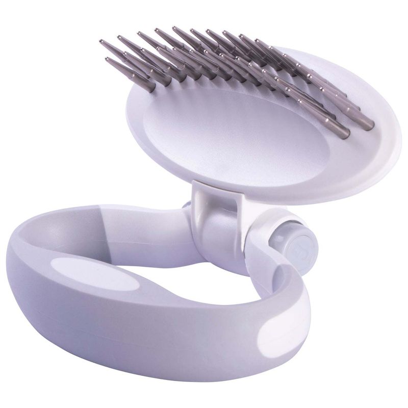 Pet Life 'Gyrater' Swivel Travel Dual-Rowed Grooming Undercoat Pet Rake_voghion.com