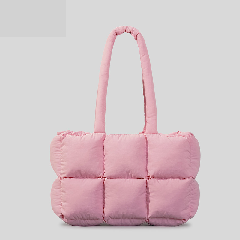 Borse da donna Borsa quadrata piccola in tessuto di nylon per donna Borsa morbida e leggera con chiusura a ribalta Borsa a tracolla con catena semplice e versatile_voghion.com