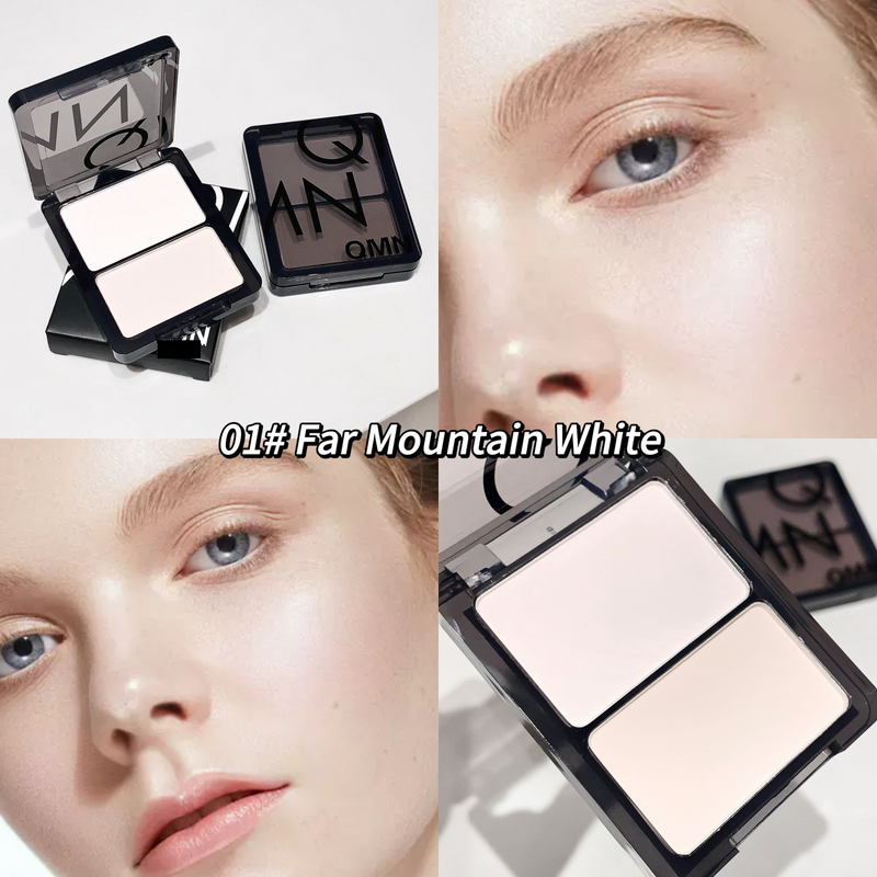 Puder QMN Rumo Highlight Contouring Powder, wasserfest, Concealer, aufhellender Puder, Hautton-Modifikationspuder_voghion.com