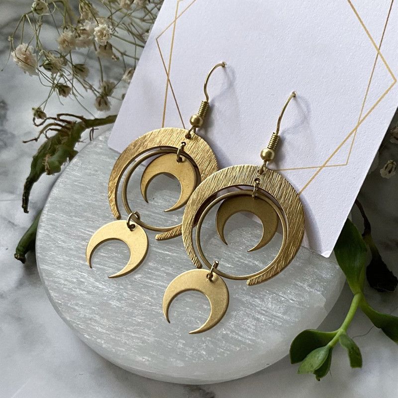 Orecchini Orecchini a mezzaluna doppia in argento e oro_voghion.com