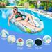 Night Solar Light Luminous Inflatable Elliptical Floating Row For Adults On The Water With Sunshade_voghion.com