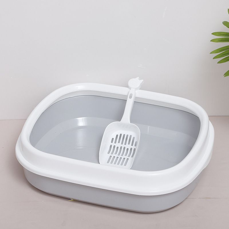 Große, halbgeschlossene Box, Anti-Spritzer-Katzenstreuschaufel im nordischen Stil, Heimtierbedarf, Katzentoilette_voghion.com