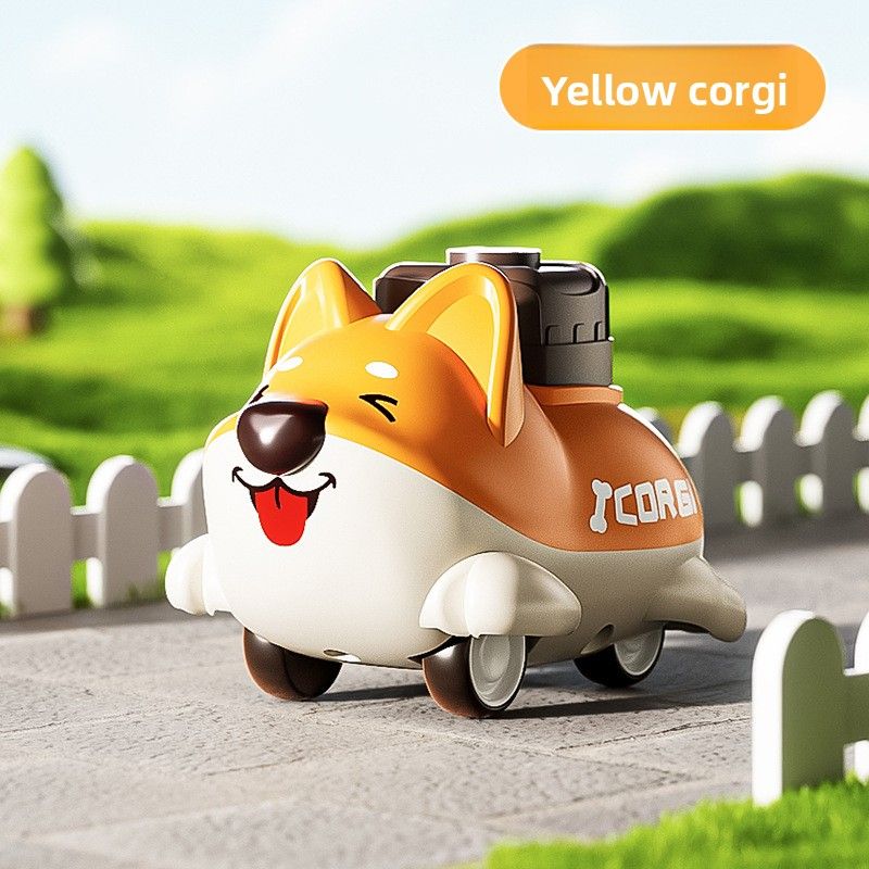 Cartoon Corgi Push Inertia Sliding Pull-back Boys And Girls Kids Toddler Educational Durable Puppy Toy Car_voghion.com