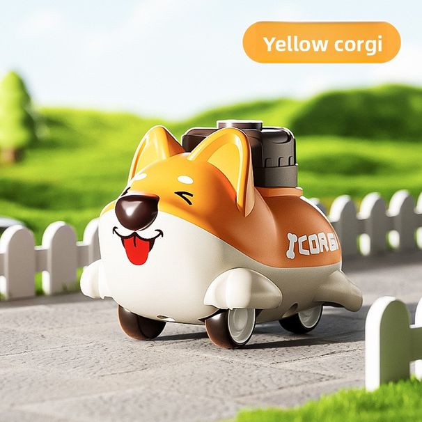 Cartoon Corgi Push Inertia Sliding Pull-back Boys And Girls Kids Toddler Educational Durable Puppy Toy Car_voghion.com
