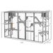Wooden Outdoor Cat House Catio Playground Cat Window Box Outside Enclosure With Weather Protection Roof For Multiple Kitties_voghion.com