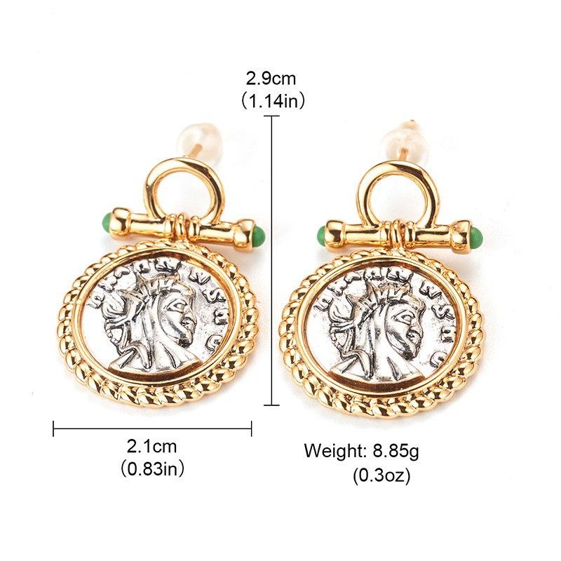 Neuer Zirkon-Porträtring Vintage-Mode High-End Vielseitiges Design Perlenohrringe für Frauen_voghion.com