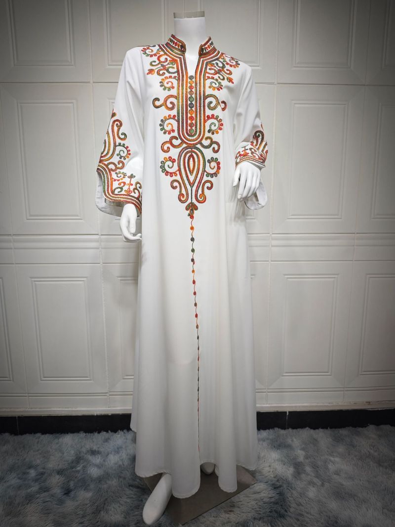 Abito da donna con ricamo in corda, abito arabo in stile mediorientale_voghion.com