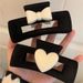 Love + Bow ~ Original Black Velvet Retro French Clip Small Fragrant Hepburn Wind Large Shark Clip Hairpin_voghion.com