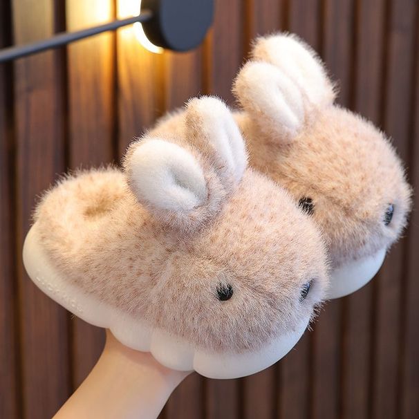 Pantofole invernali per bambini - Calde pantofole foderate in pile con suola antiscivolo per bambini e bambine (da 1 a 12 anni) - Rosa/Blu/Grigio/Marrone_voghion.com