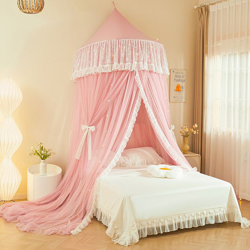 French Princess Style Semi-Circular Wall-Mounted Mosquito Net Double Layer Dustproof 1.8/1.2m Dome Bed Canopy Dense_voghion.com