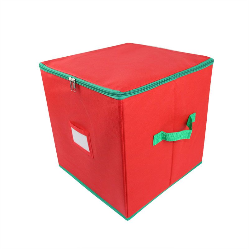 64 gitter julefarvet kugleopbevaringsboks Tøj og diverse sorteringsboks julefarvet kugleopbevaringsboks i non-woven stof_voghion.com