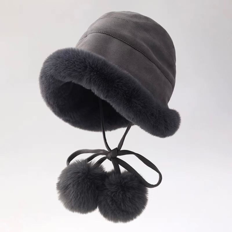 Versão coreana mais veludo quente lei feng chapéus feminino inverno viagem à prova de vento e orelha fria chapéu de pescador cada pote chapéu_voghion.com