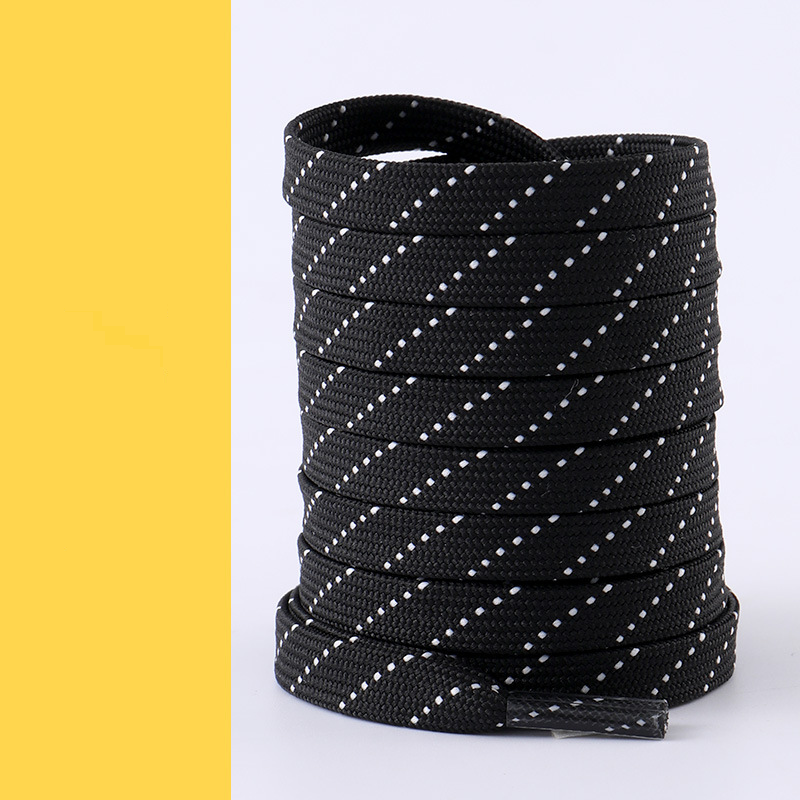 Shoe Accessories sports shoelaces 8MM black and white cross color basketball casual board shoes flat running shoelaces rope a pair_voghion.com