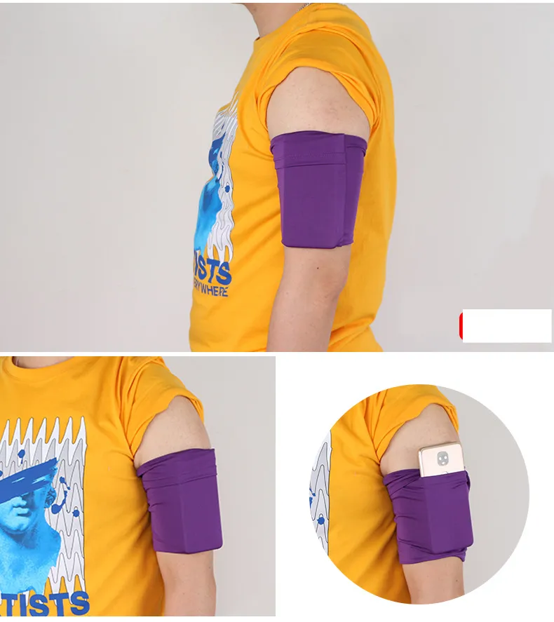 Sporta somas Sporta rokas soma Elastīga daudzfunkcionāla mini maza soma Vīriešu un sieviešu mobilā tālruņa soma Kvadrātveida deju maiņa Pretaizdzīšanas rokas soma_voghion.com