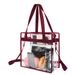 Grande borsa trasparente per eventi allo stadio, palestra, concerti e viaggi - Borsa portaoggetti multiuso in PVC trasparente con colori nero, rosso vino, blu reale e blu navy_voghion.com