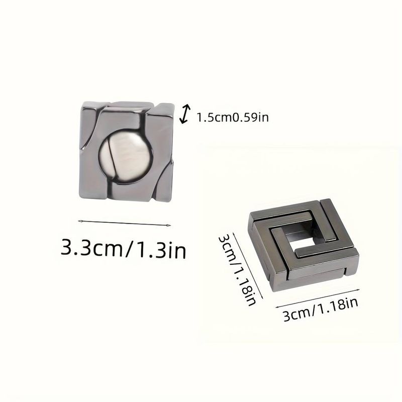 2pcs Aluminum Alloy Brain Teaser Puzzle Ball Lock - IQ Enhancer, Educational Toy For Adults - Birthday, Bachelor Party, Christmas, Halloween_voghion.com