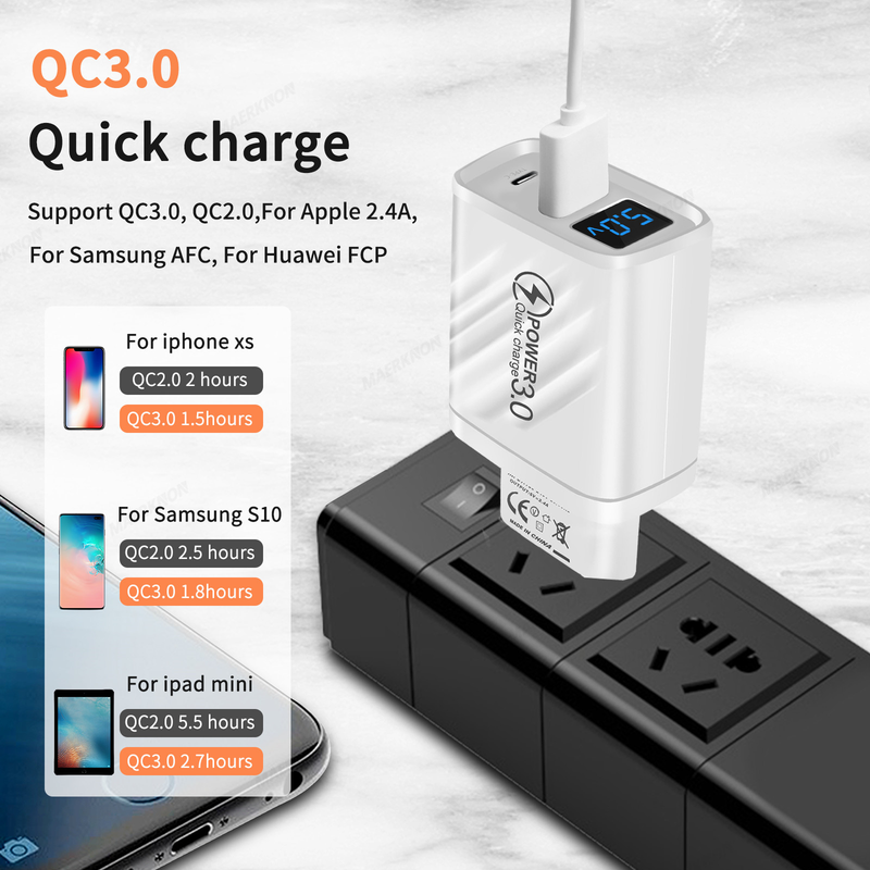 USB PD charger 20W fast charger C-type fast charger suitable for iPhone Samsung Xiaomi mobile phone charger wa_voghion.com