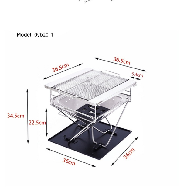 Griglia portatile per braciere da campeggio, stufa a legna pieghevole in acciaio inossidabile per giardino esterno, barbecue e riscaldamento_voghion.com