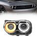 Headlights Assembly A Pair For Dodge Challenger 2015 2016 2017 2018 2019 2020 Black Housing Halogen Headlamps Replaceable Right Passenger Side And Left Drive Side(With Bulb) (Left+Right)_voghion.com