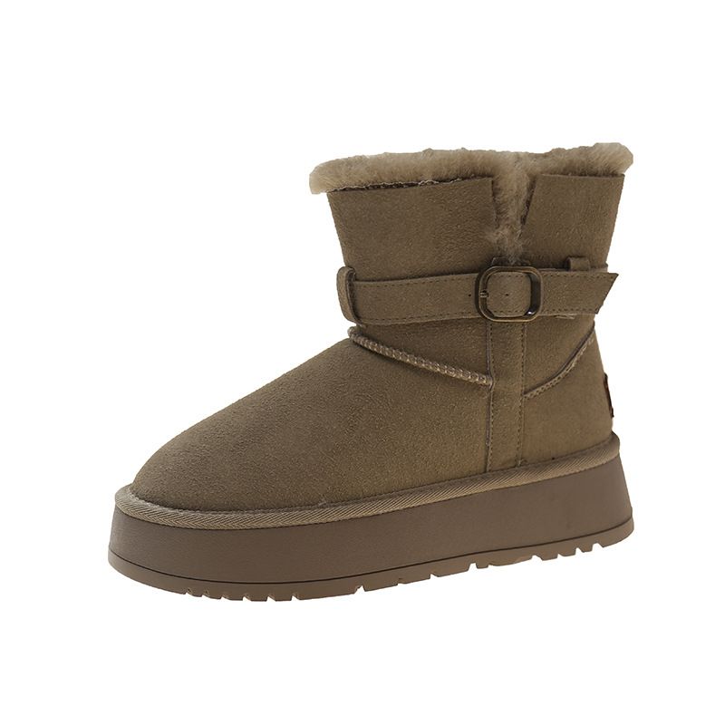 Nei verdickt waarm Woll-Kotteng Schong mat décker Sohle fir méi Pelz an engem All-in-One Schnéistiefelen_voghion.com