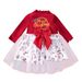 Kid's Clothing 2024 Autumn and Winter New Girls Party Dress Christmas Warm German Velvet Long Sleeve Mesh Splicing Dress Dress_voghion.com