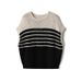 ZYN662900MG Bliss striped knit sweater with full texture~Texture color blocked round neck loose vest 2024_voghion.com