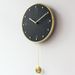 Brass Slate Wall Clock Modern Design Creative Minimalist Timepiece_voghion.com