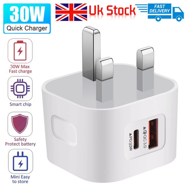 Für IPhone 15 14 13 12 11 Pro Max X Schnelles 30W USB C PD Stecker Ladegerät Adapterkabel_voghion.com