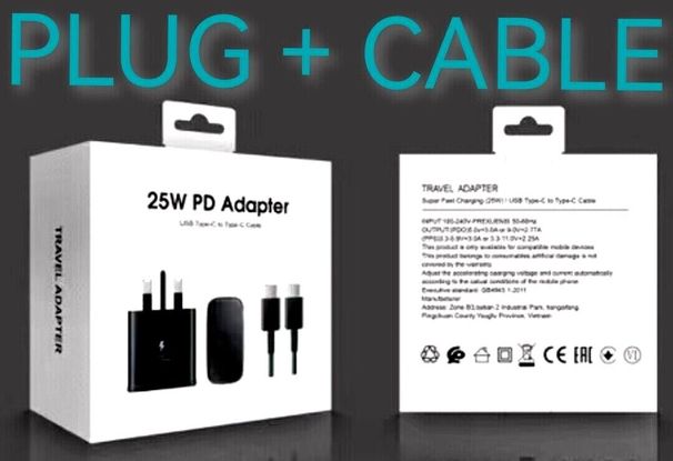 Chargeur ultra-rapide 25 W authentique avec câble et prise pour Samsung S23, S22, A52, S24, S25Ultra_voghion.com