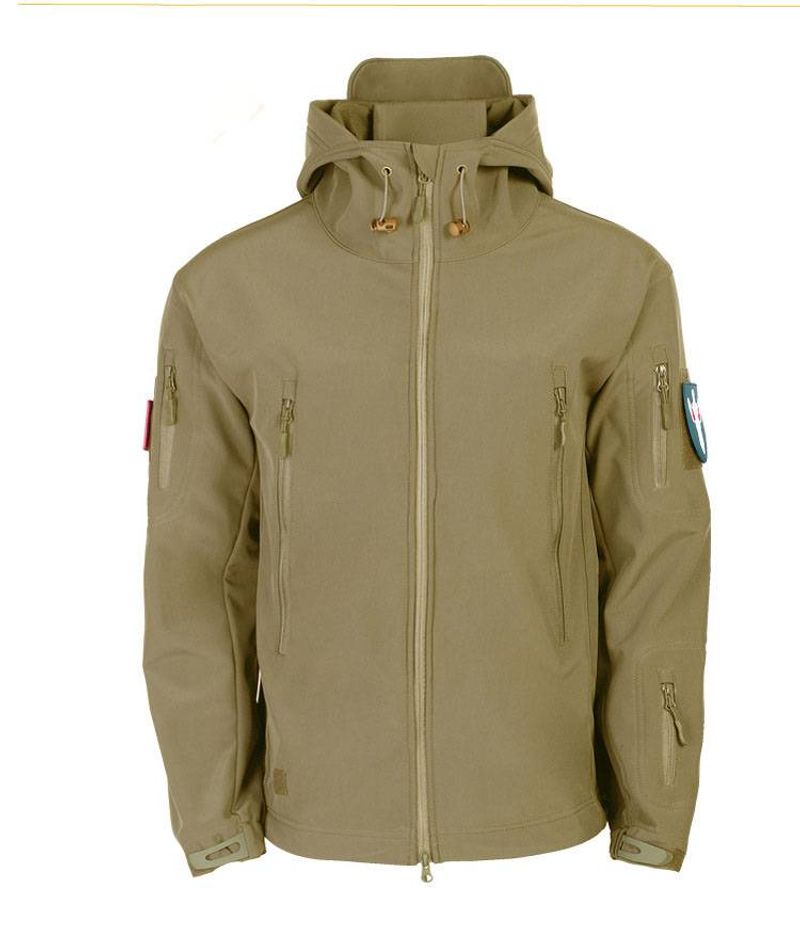 Men's Clothing Soft shell jacket men's three-in-one outdoor commuting tactical plus velvet thickened windproof warm special forces jacket_voghion.com