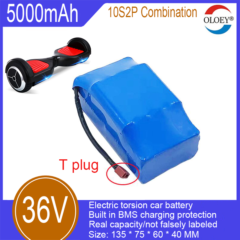 Pacote de bateria de carro trançado de 36 V, combinação 10S2P, 5000 mAh, proteção de carregamento BMS integrada, usado para carros trançados adultos, carros trançados infantis, etc._voghion.com