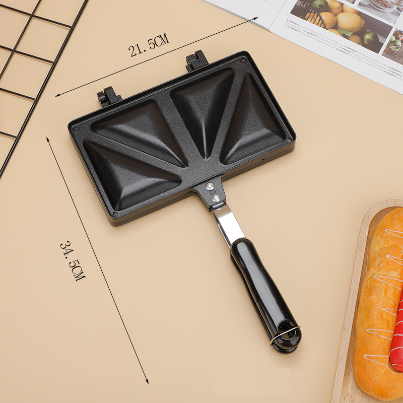 Forma para sanduíches, frigideira dupla face, frigideira para café da manhã, frigideira para omeletes, grelha para camping a gás ao ar livre_voghion.com