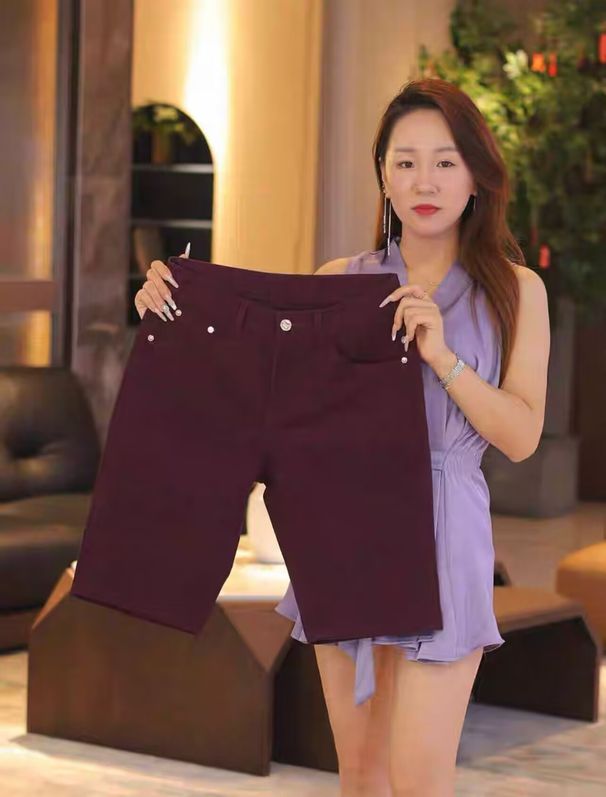 Pantalones cortos vaqueros de algodón lavado de primera calidad para hombre – Corte ajustado, tejido elástico, largo hasta la mitad del muslo, informales y versátiles (Tallas 28-38, Colores retro)_voghion.com