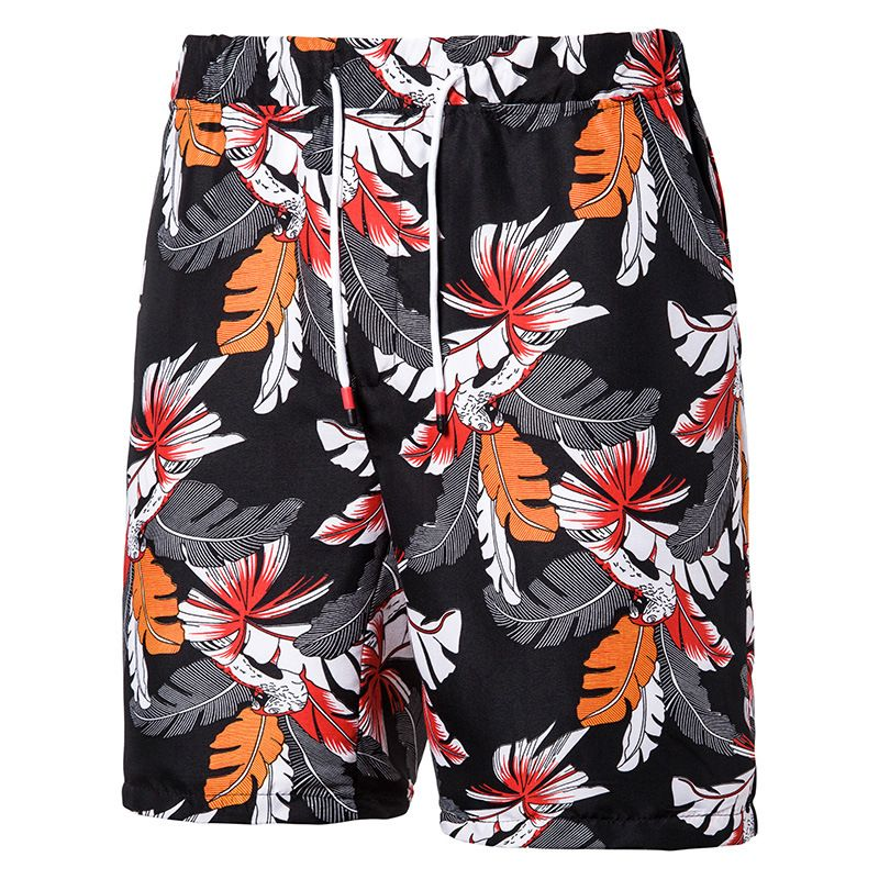 Herren Sommer neue große Größe lässige Blumenhose Fünf-Punkt-Hose Strandhose_voghion.com