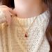 Red Double-Sided Gourd Mother-of-Pearl Necklace New Chinese Style Clasp Pendant Sweater Women Light Luxury High-End_voghion.com
