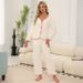 Elegant Casual And Comfortable Pajamas Autumn And Winter Loungewear Thermal Long-sleeved Trousers_voghion.com