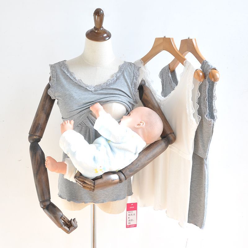 Pure Cotton Confinement Clothing Nursing Women's Breastfeed Outwear Vest_voghion.com