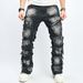 Férfi ruházat Slim Fit Bootcut Nadrág Férfi Hip Hop High Street Férfi Farmer_voghion.com