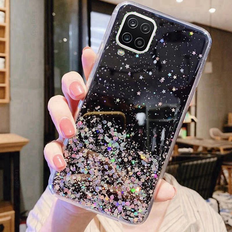 Luxe Gradient Glitter Star Téléphone étui pour huawei P50 P40 Pro P30 P20 Lite Honor 10 20 30 50 Pro Transparent Couverture Arrière Souple_voghion.com