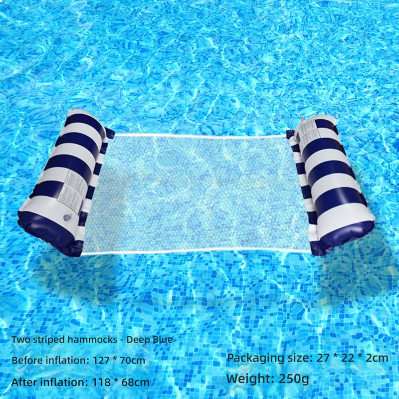 Chaise longue gonflable flottante - Dossier pliable avec filet pour piscine, lac et plage_voghion.com