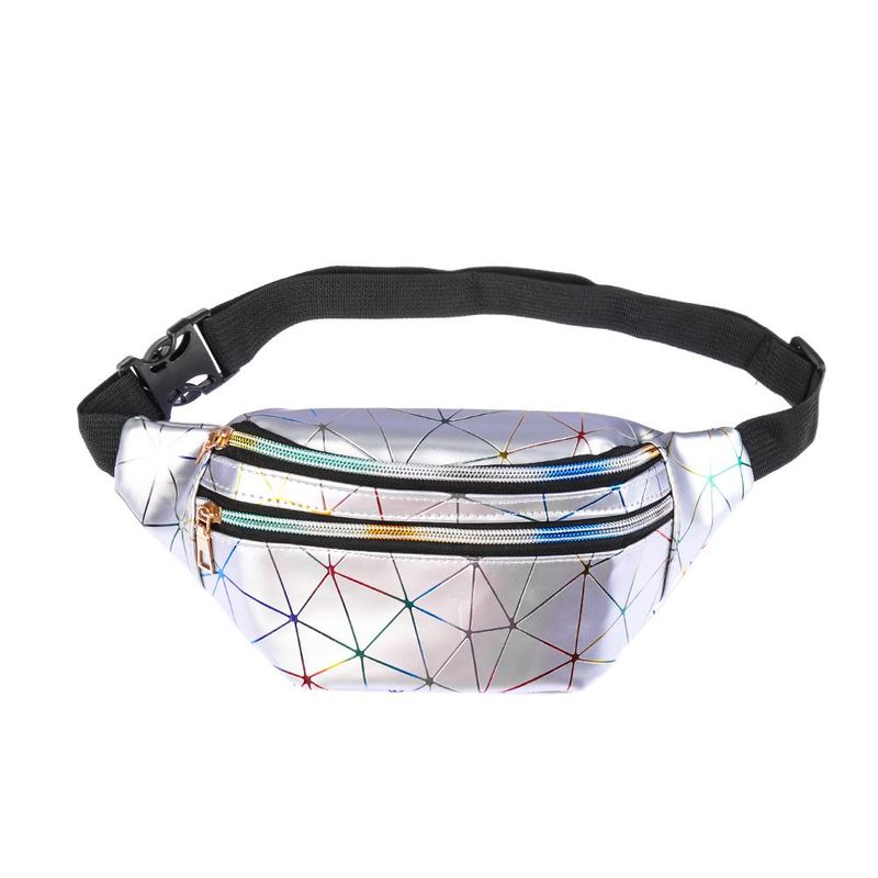 Portafoglio con motivo geometrico, cinturino laser illuminato, marsupio, borsa per il trucco_voghion.com