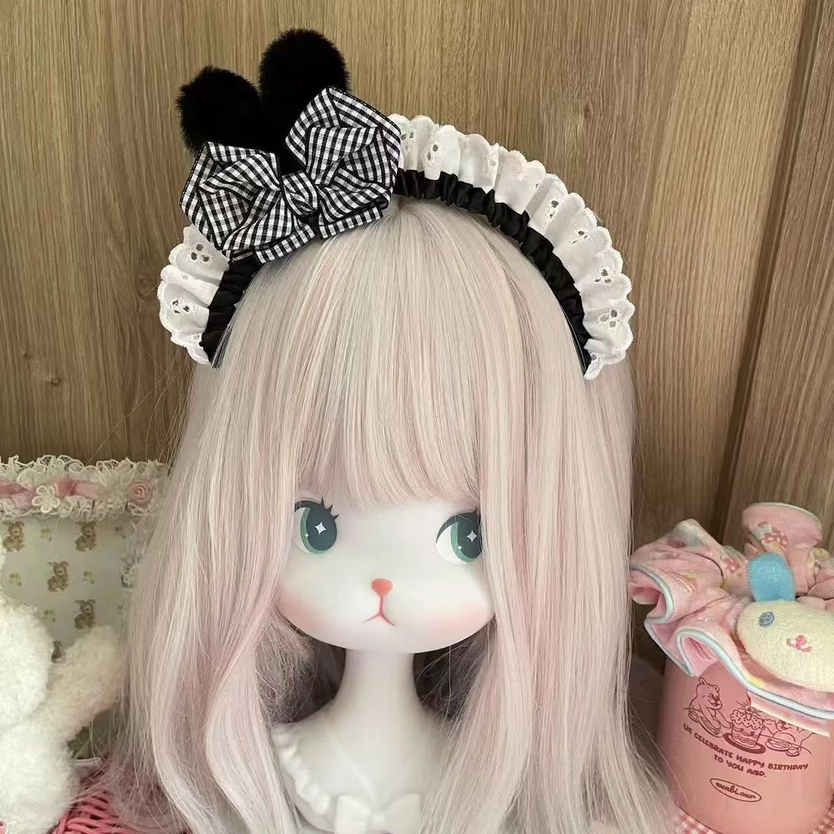 Dolce cerchietto in raso con fiocco rosso e bianco, rosa e blu, con orecchie da coniglio, per accessori da donna Lolita_voghion.com