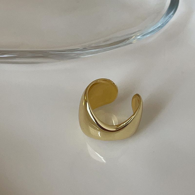Exaggerated Geometric Smooth Metal Open For Women, Simple Niche Personality Exquisite Versatile Ring_voghion.com