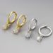 Women 925 Sterling Silver Gold Plated Huggie Hoop Dangle CZ Earrings Gift D23_voghion.com